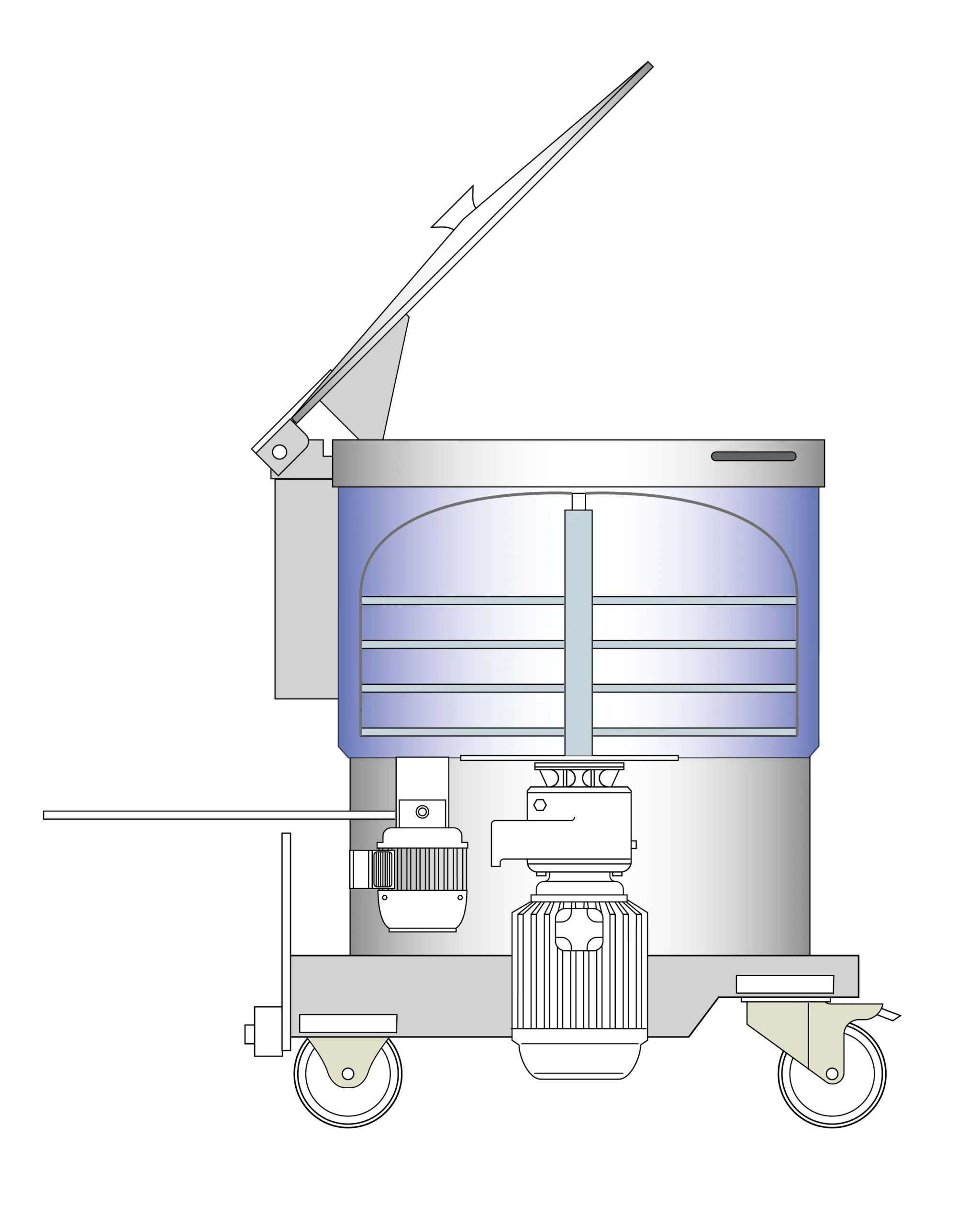 Zeichnung eines PV Sauerteig Schnell-Fermenters