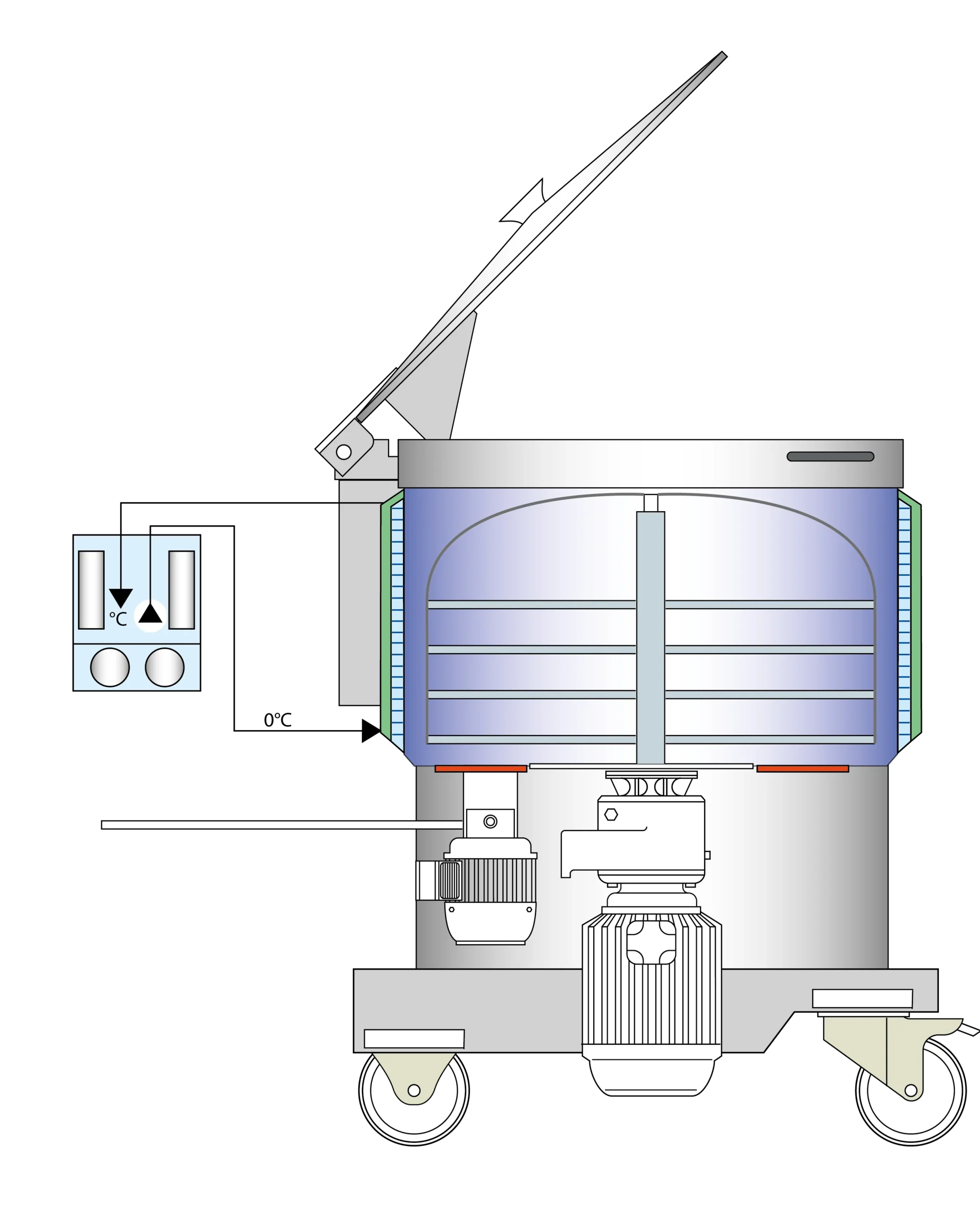 Zeichnung eines PVK Weizenvorteig Fermenters
