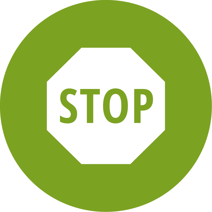 Icon mit einem Stop-Zeichen