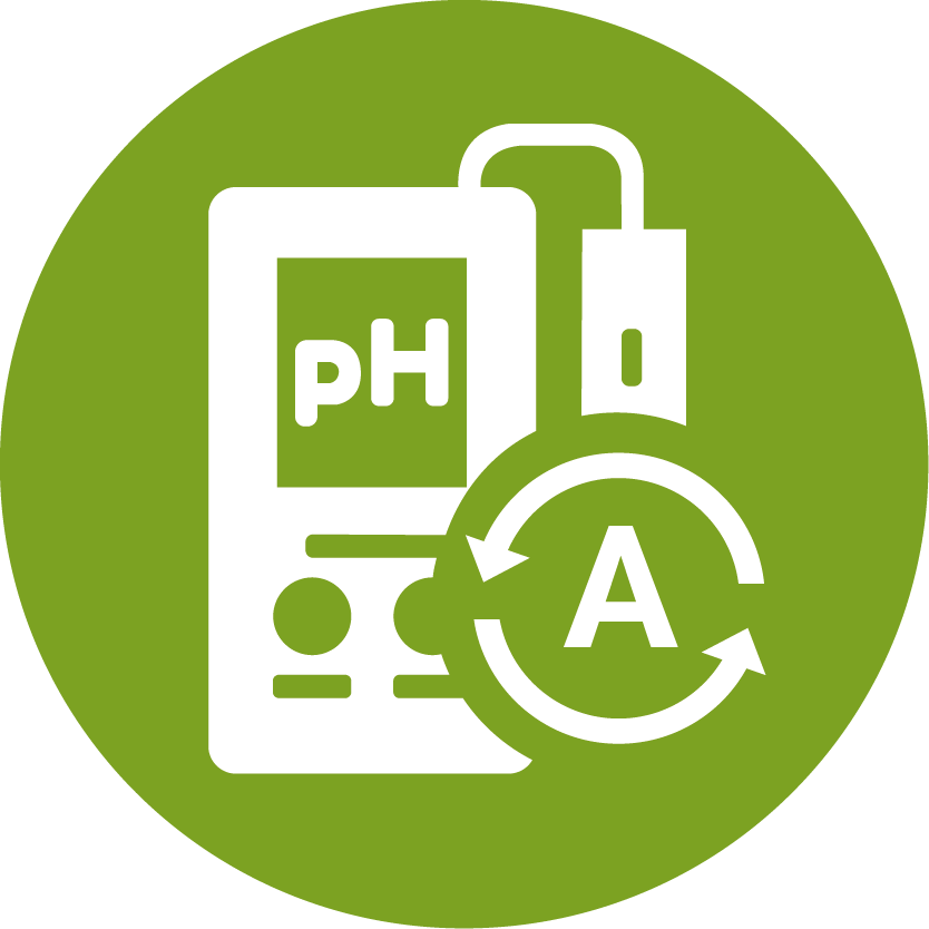 Icon eines vollautiomatischen ph Messungsgerätes