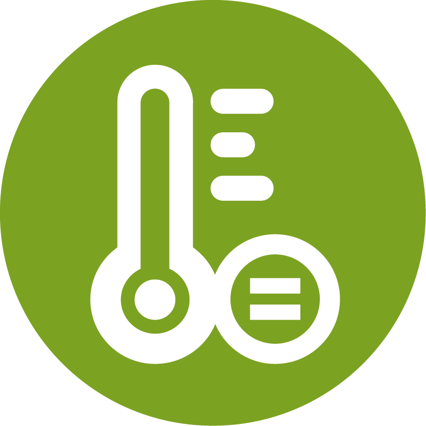 Icon gleichbleibende Qualität Temperatursteuerung