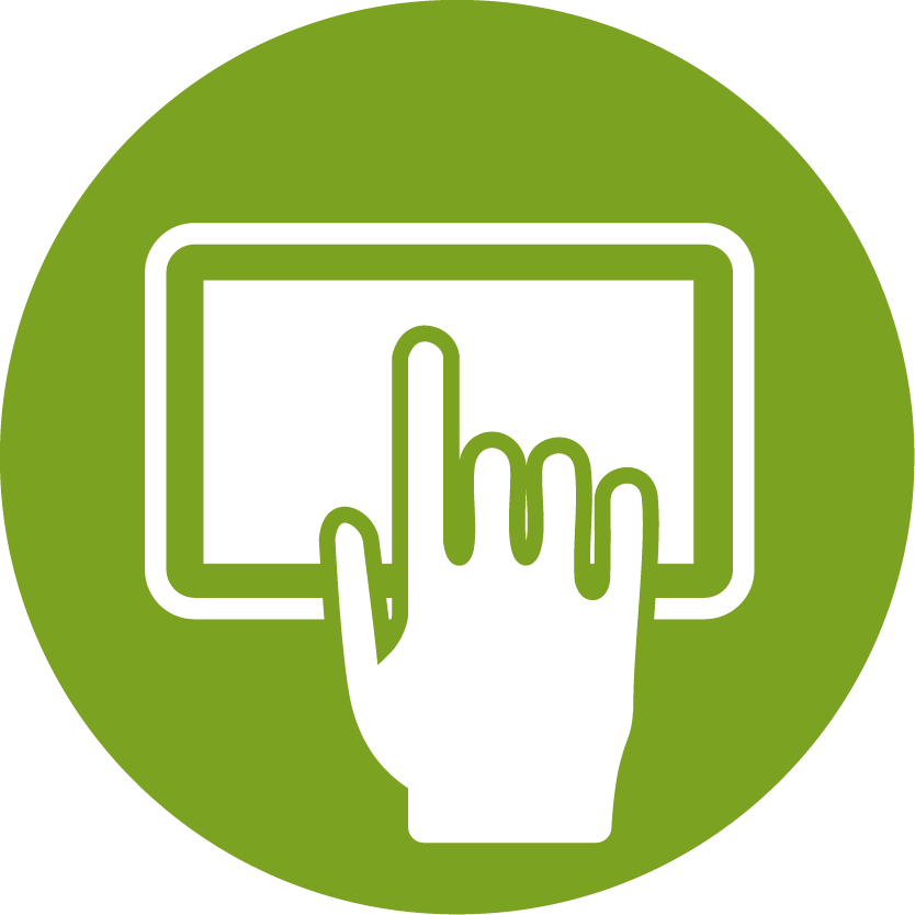 Icon Bedienung mit Touchscreen